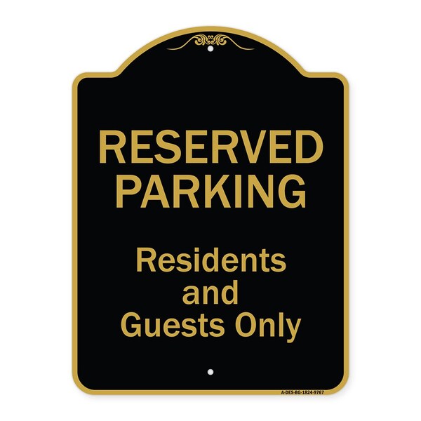 Signmission Designer Series-Reserved Parking-Residents And Guests Only, 24" x 18", BG-1824-9767 A-DES-BG-1824-9767 - main